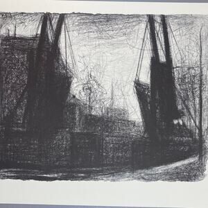 Georges Seurat, Drawbridge in Paris, Drawing, Print, Classic Art ~ 240623-WH 595